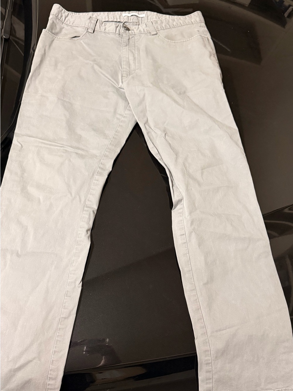 Men's Light Gray Casual Pants - Classic Straight Fit